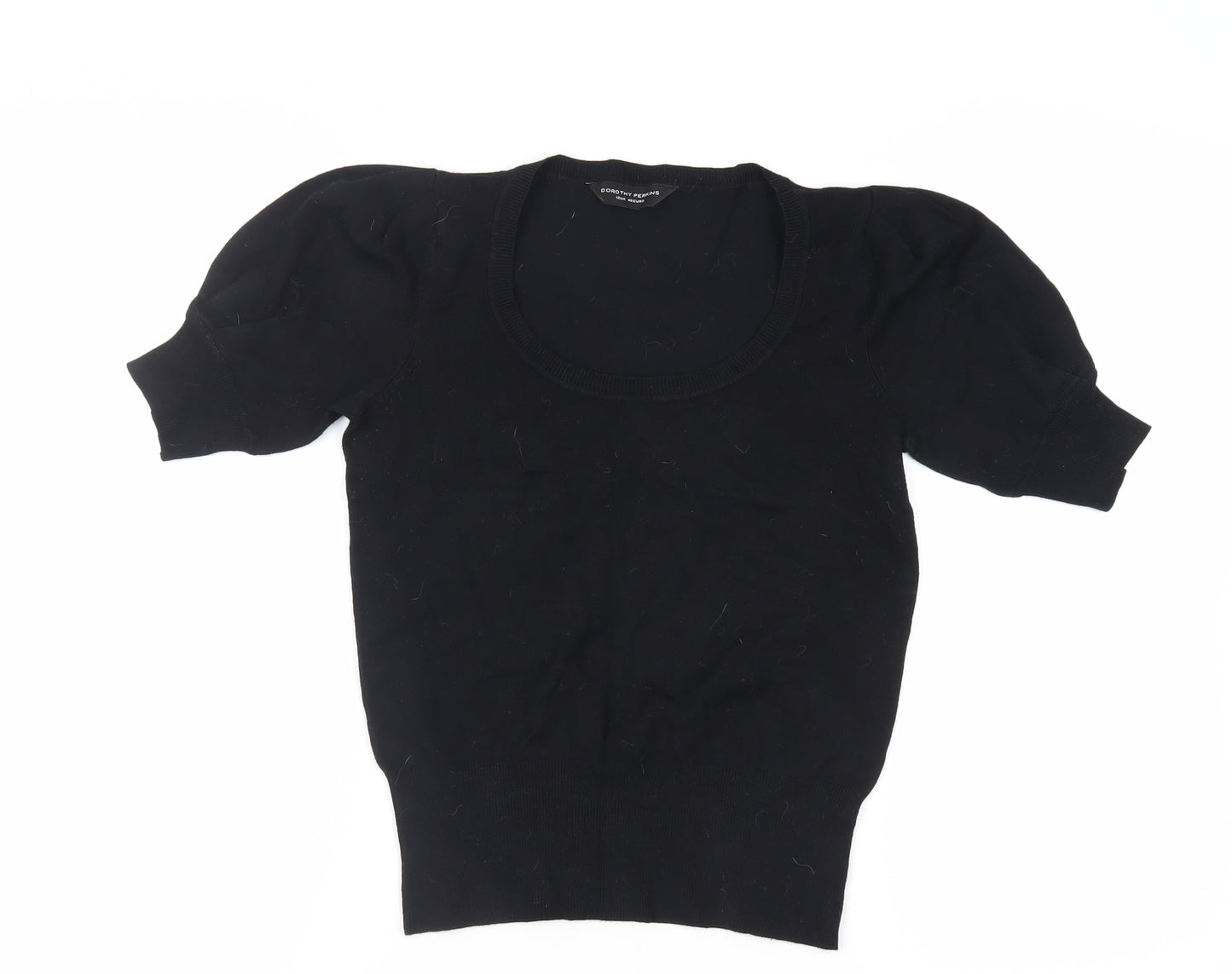 Dorothy Perkins Womens Black Scoop Neck Viscose Pullover Jumper Size 12