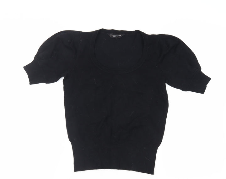 Dorothy Perkins Womens Black Scoop Neck Viscose Pullover Jumper Size 12