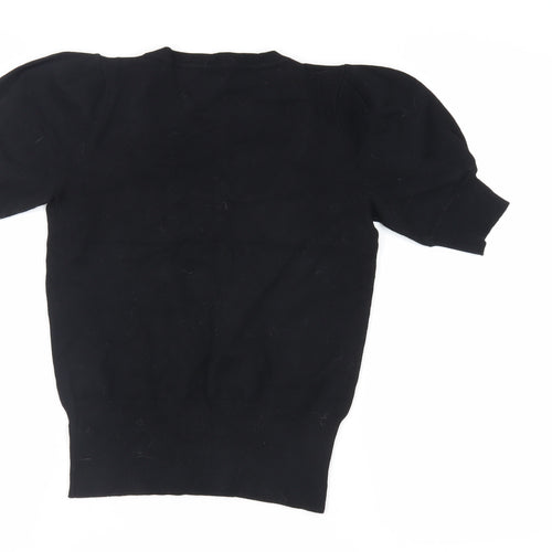 Dorothy Perkins Womens Black Scoop Neck Viscose Pullover Jumper Size 12