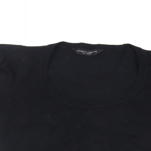 Dorothy Perkins Womens Black Scoop Neck Viscose Pullover Jumper Size 12