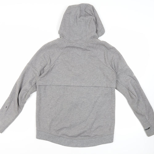 Nike Mens Grey Cotton Full Zip Hoodie Size S - Logo Pockets