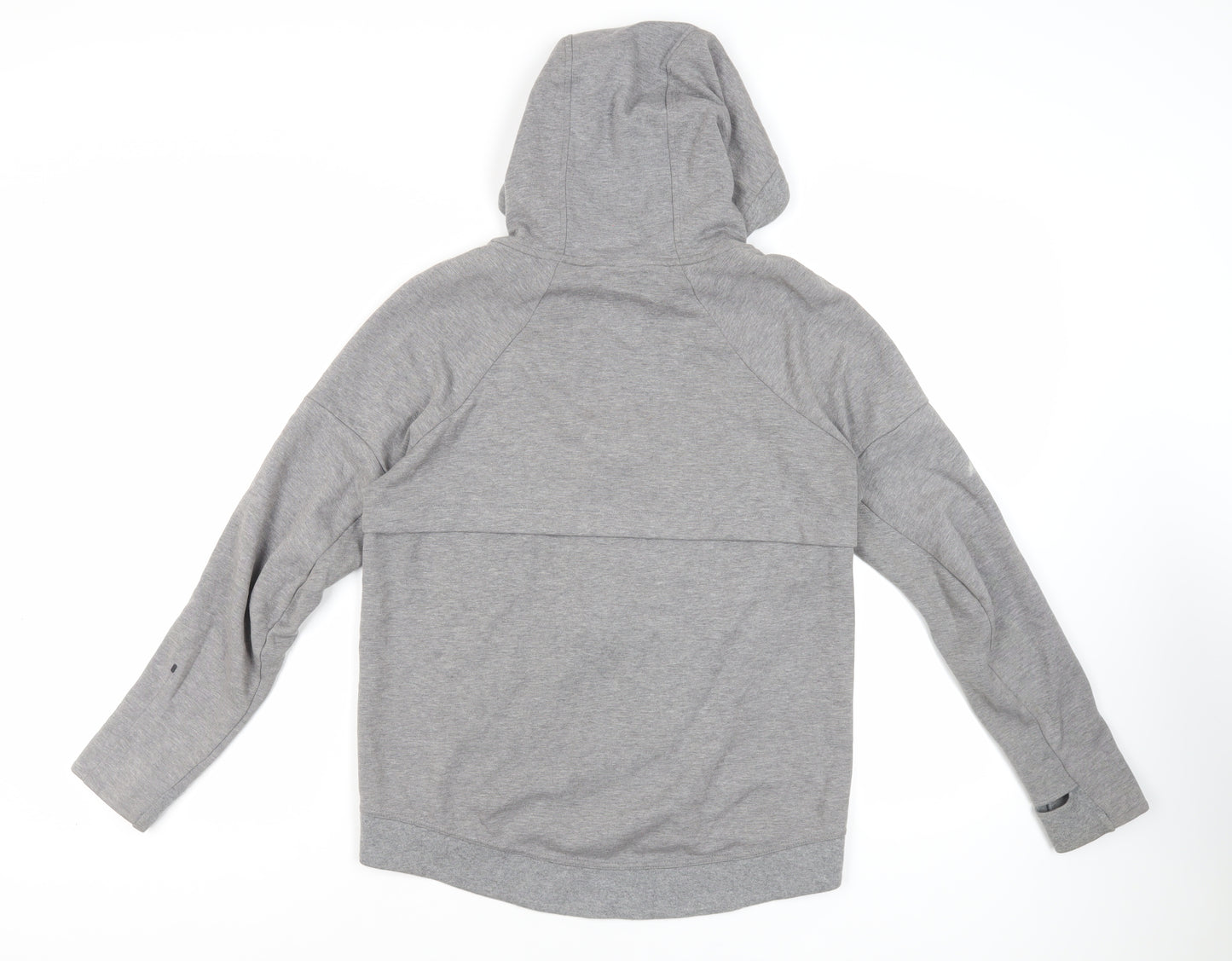 Nike Mens Grey Cotton Full Zip Hoodie Size S - Logo Pockets