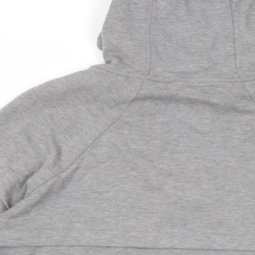 Nike Mens Grey Cotton Full Zip Hoodie Size S - Logo Pockets