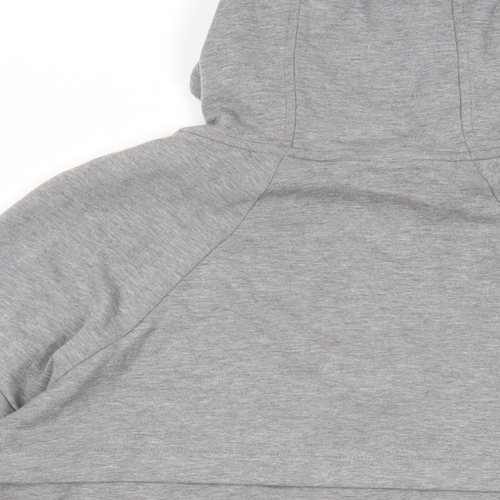 Nike Mens Grey Cotton Full Zip Hoodie Size S - Logo Pockets