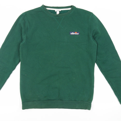 ellesse Mens Green Cotton Pullover Sweatshirt Size M - Logo