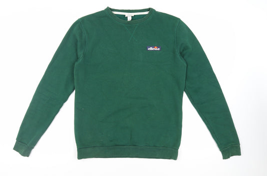 ellesse Mens Green Cotton Pullover Sweatshirt Size M - Logo