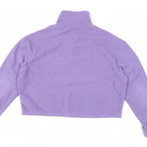 Brave Soul Womens Purple Polyester Pullover Sweatshirt Size S Zip