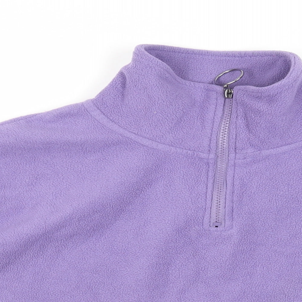Brave Soul Womens Purple Polyester Pullover Sweatshirt Size S Zip