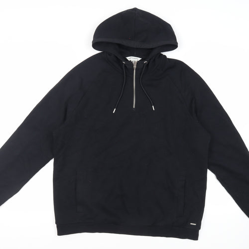 Autograph Mens Black Polyester Pullover Hoodie Size L - Pockets