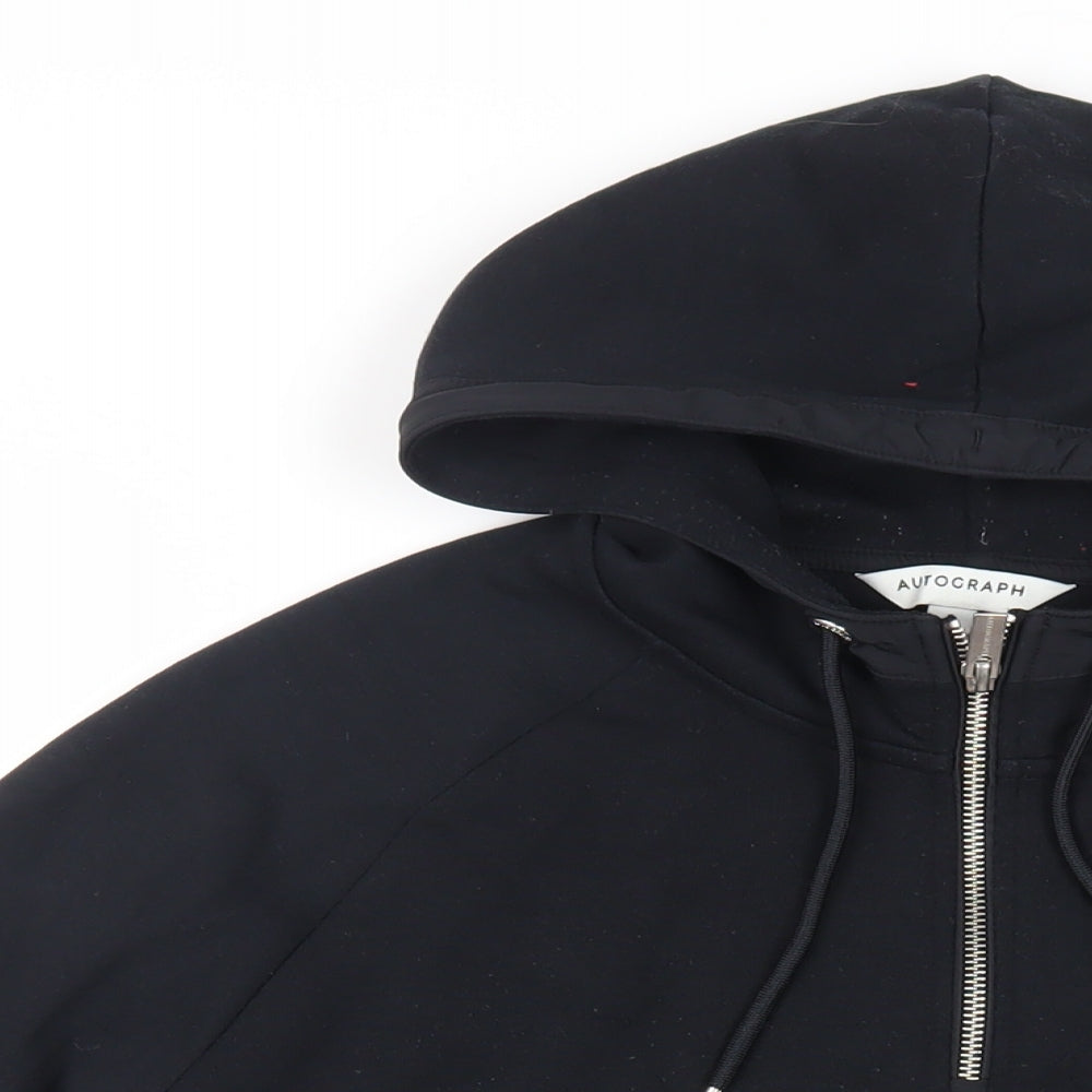 Autograph Mens Black Polyester Pullover Hoodie Size L - Pockets