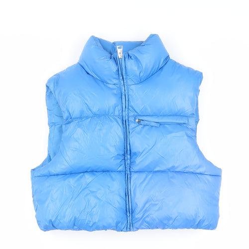 Bershka Womens Blue Gilet Jacket Size S Zip