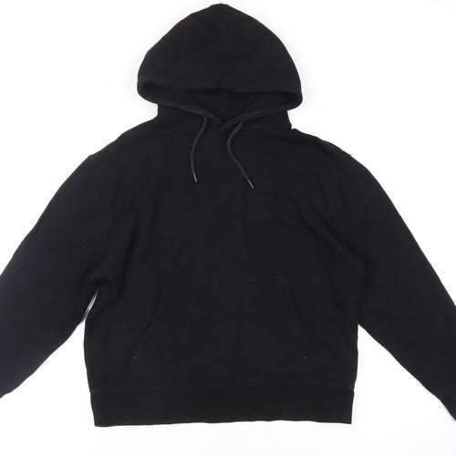 Topman Mens Black Cotton Pullover Hoodie Size M - Pockets