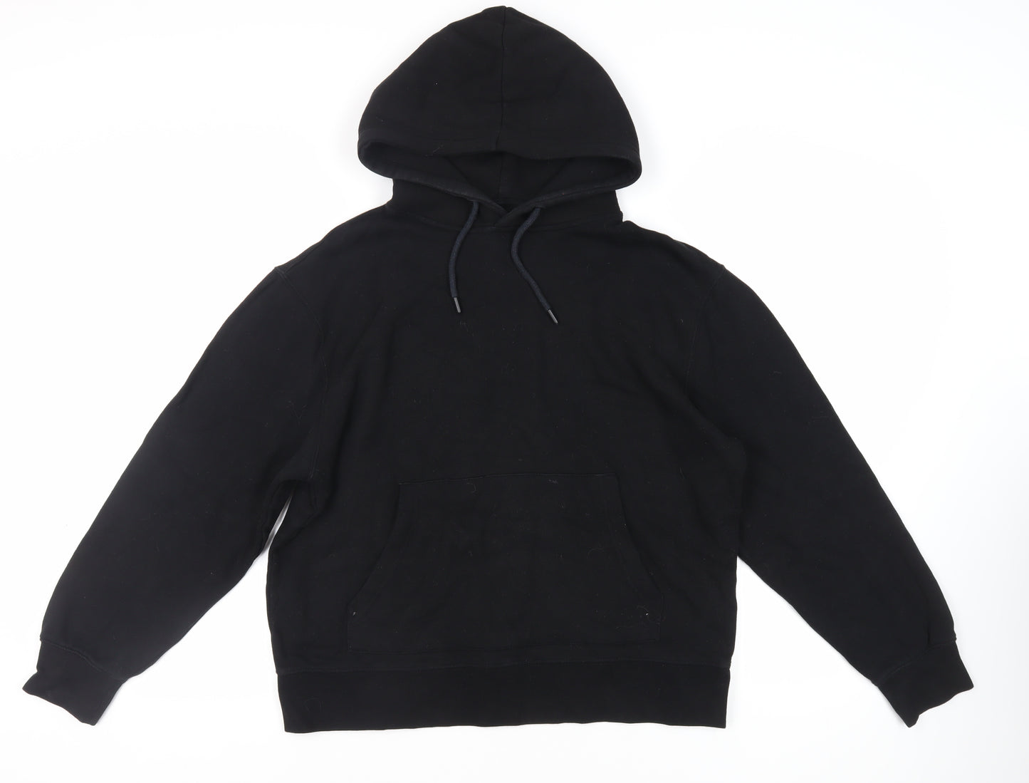 Topman Mens Black Cotton Pullover Hoodie Size M - Pockets