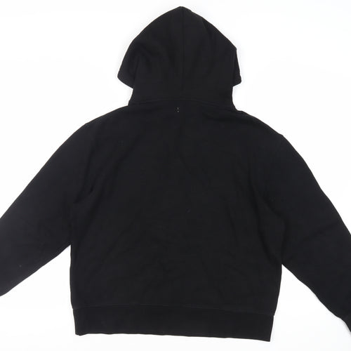 Topman Mens Black Cotton Pullover Hoodie Size M - Pockets