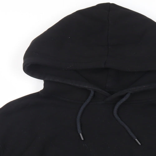 Topman Mens Black Cotton Pullover Hoodie Size M - Pockets