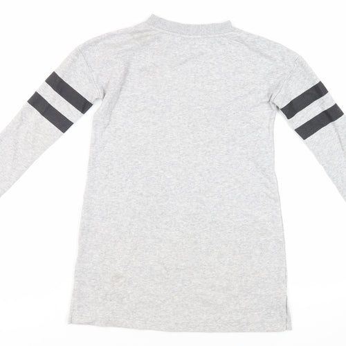 H&M Girls Grey Cotton Tunic Sweatshirt Size 8-9 Years Pullover
