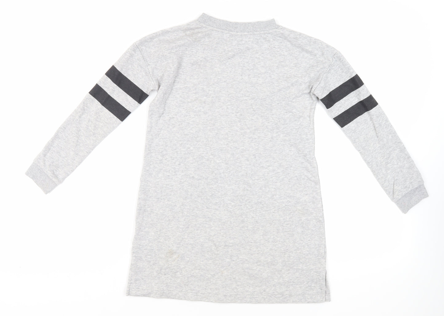 H&M Girls Grey Cotton Tunic Sweatshirt Size 8-9 Years Pullover