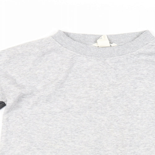H&M Girls Grey Cotton Tunic Sweatshirt Size 8-9 Years Pullover