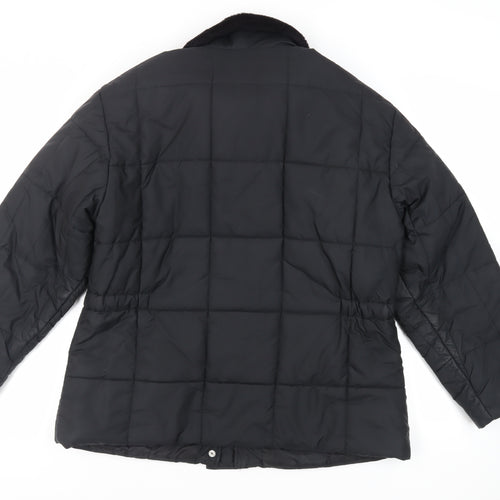 Marks and Spencer Womens Black Quilted Jacket Size 16 Zip - Zipped Pockets