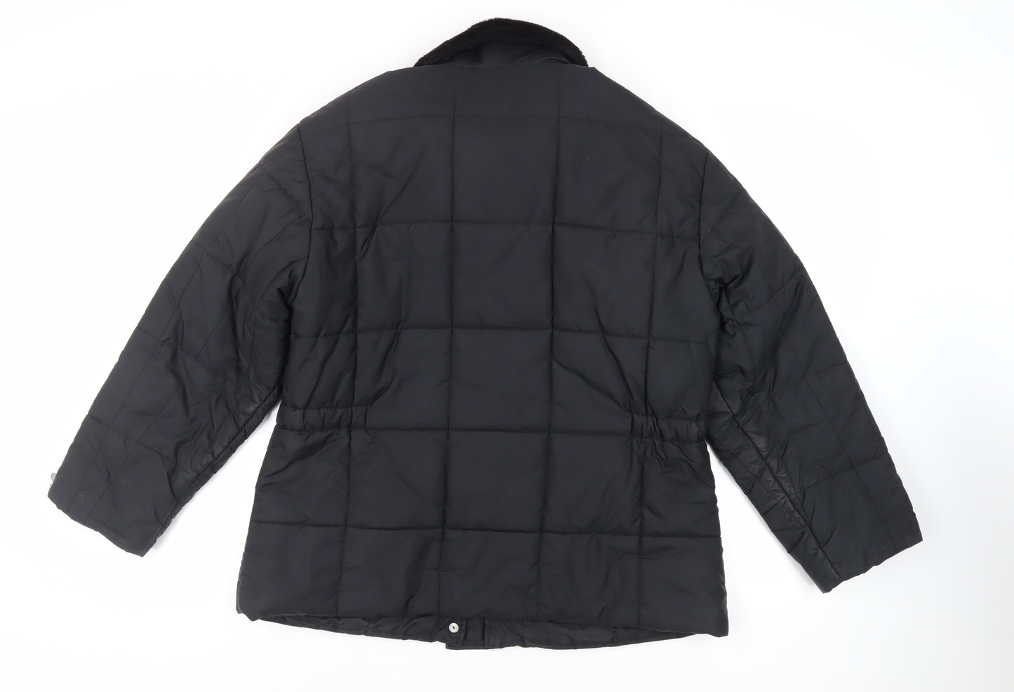 Marks and Spencer Womens Black Quilted Jacket Size 16 Zip - Zipped Pockets