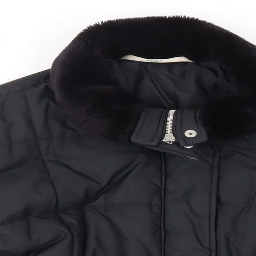 Marks and Spencer Womens Black Quilted Jacket Size 16 Zip - Zipped Pockets