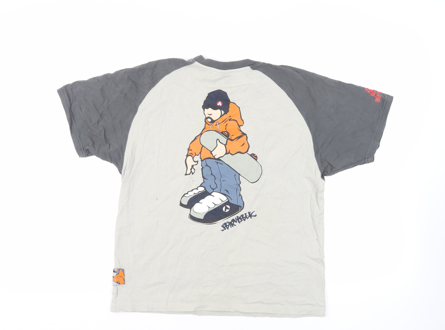 AIRWALK Boys Green Cotton Pullover T-Shirt Size XL Crew Neck Pullover - Logo