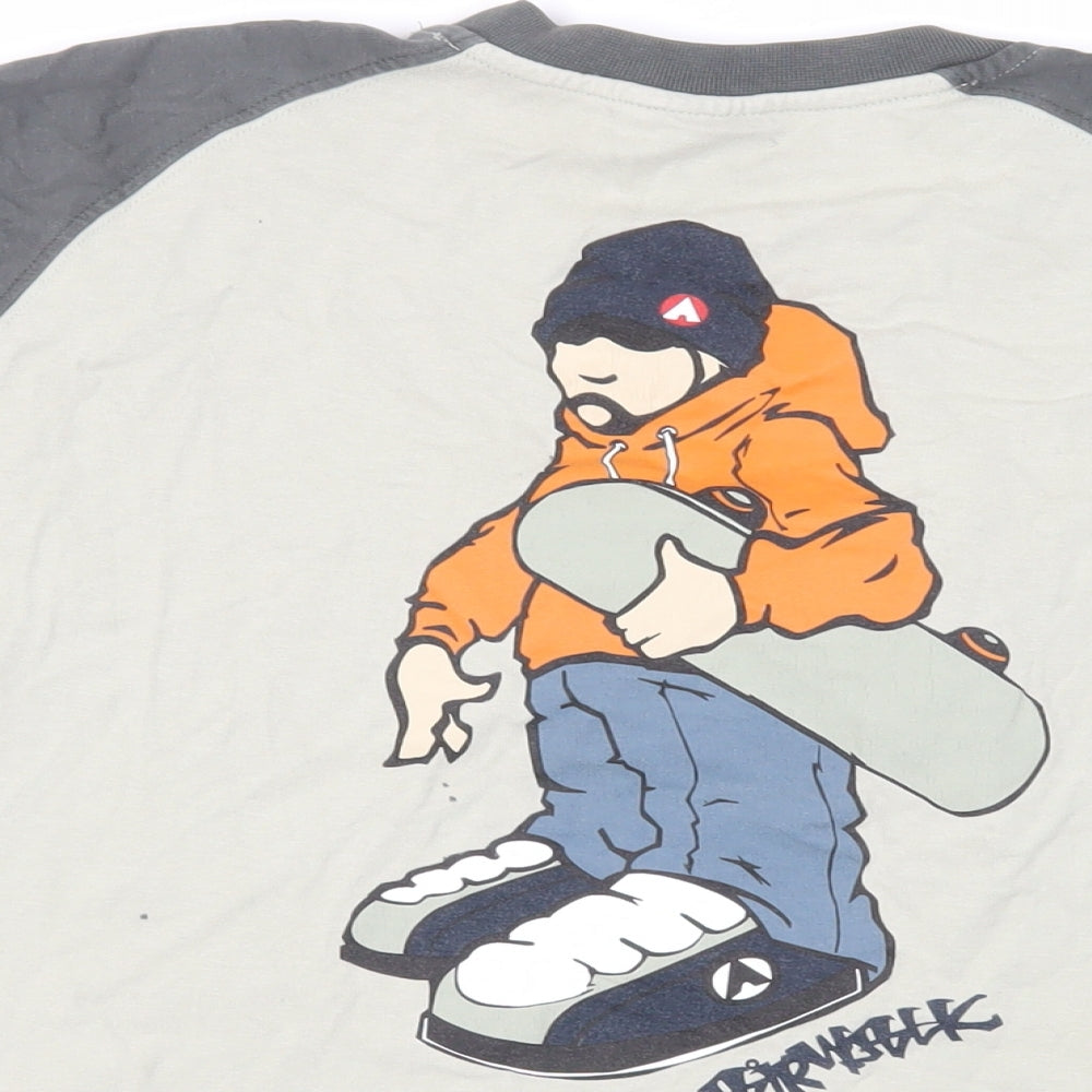 AIRWALK Boys Green Cotton Pullover T-Shirt Size XL Crew Neck Pullover - Logo