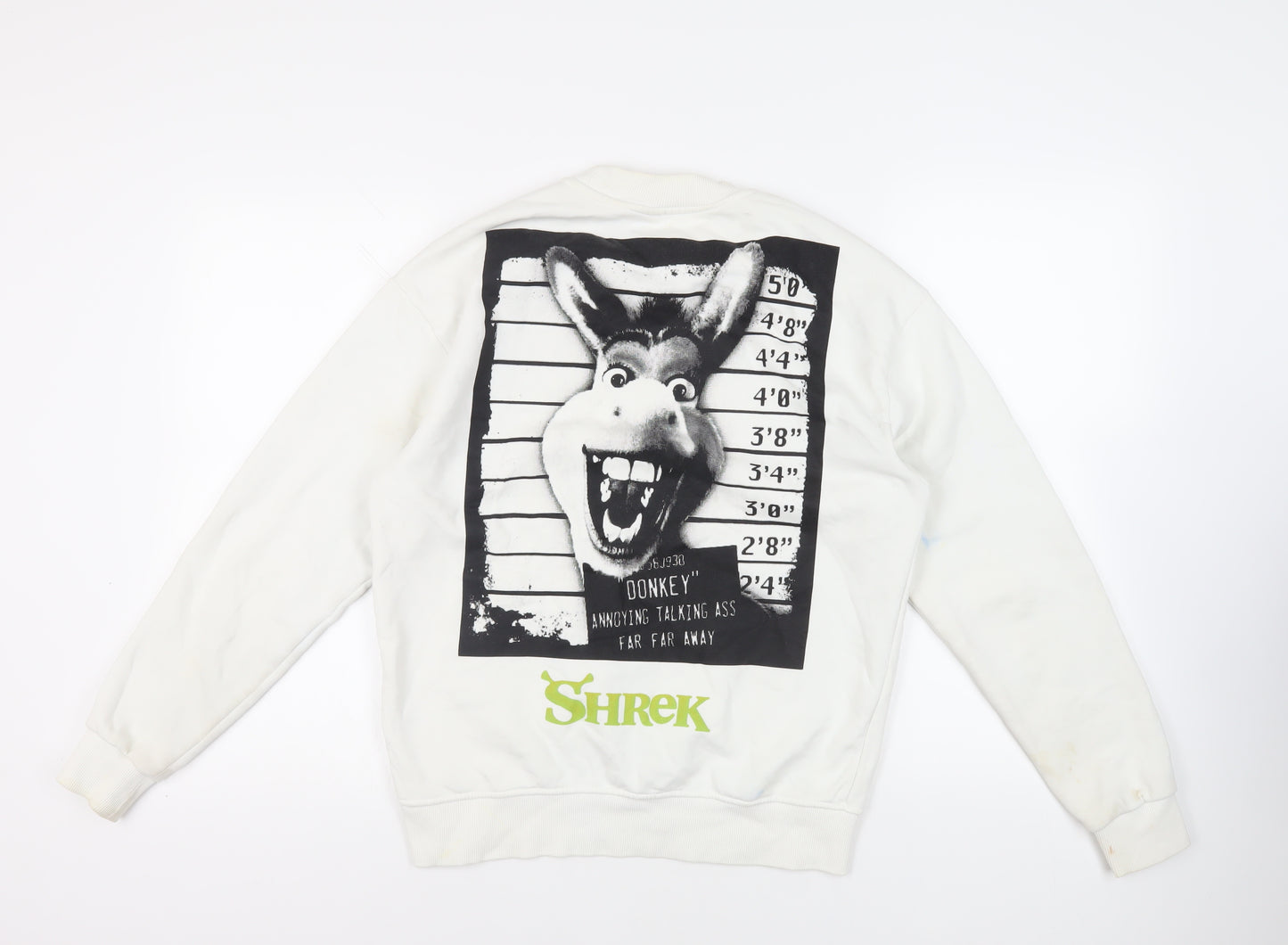 Shrek Womens Ivory Cotton Pullover Sweatshirt Size XS Pullover - Donkey