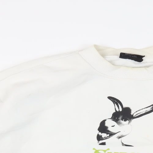 Shrek Womens Ivory Cotton Pullover Sweatshirt Size XS Pullover - Donkey