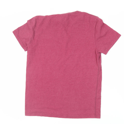 Swimzi Mens Red Cotton T-Shirt Size S Crew Neck - Logo