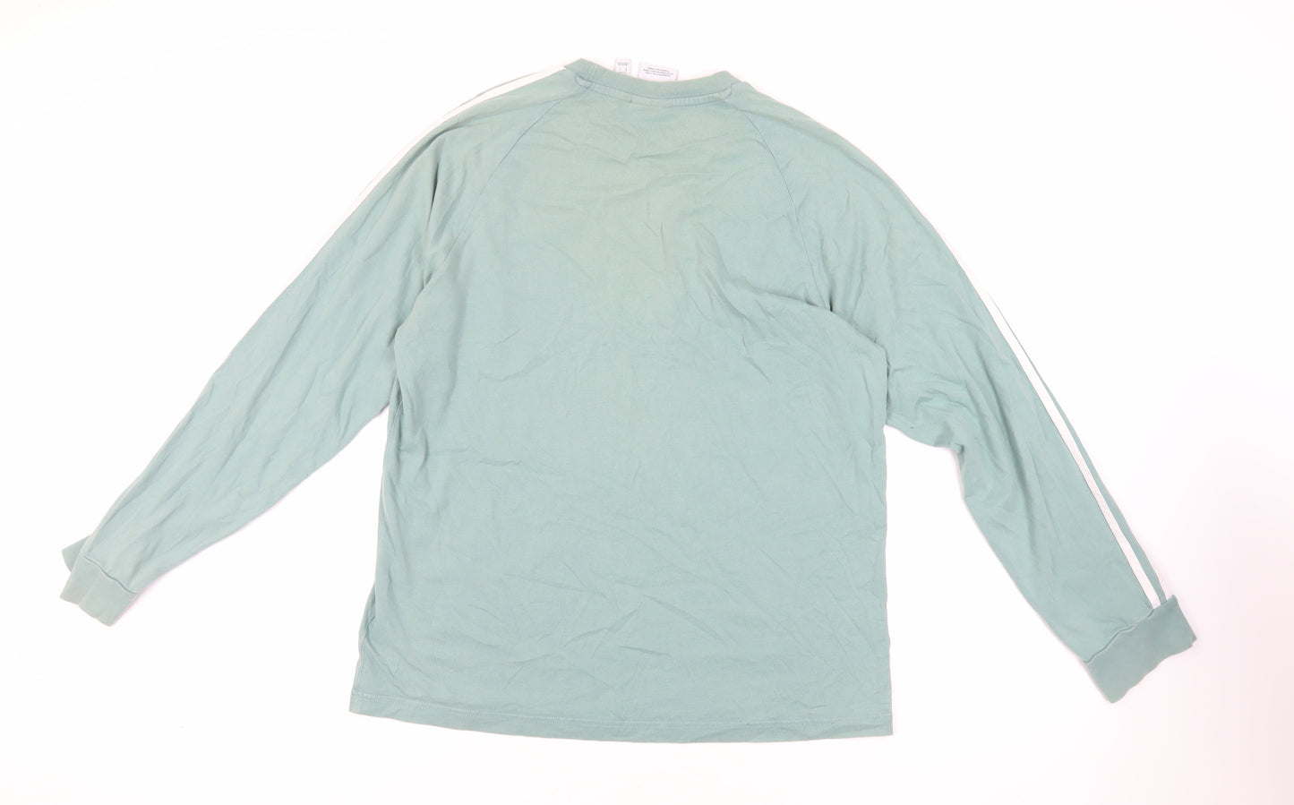 adidas Mens Green Cotton T-Shirt Size L Crew Neck - Logo
