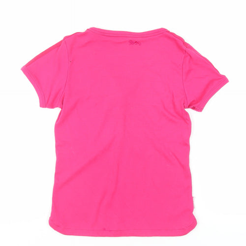 Lonsdale Womens Pink Polyester Basic T-Shirt Size 12 V-Neck - Logo