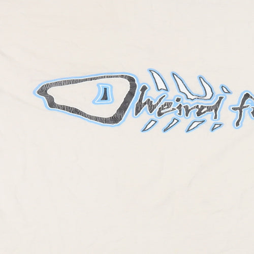 Weird Fish Mens Ivory Cotton T-Shirt Size M Crew Neck - Logo