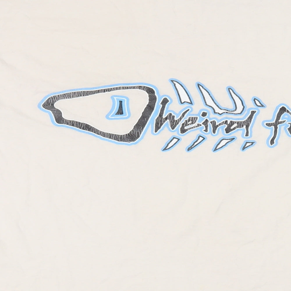 Weird Fish Mens Ivory Cotton T-Shirt Size M Crew Neck - Logo