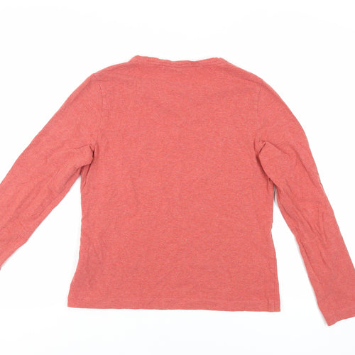 Lands' End Womens Orange Cotton Basic T-Shirt Size 10 V-Neck - Size 10-12