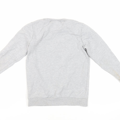 NEXT Girls Grey Cotton Pullover Sweatshirt Size 9 Years Pullover - Minecraft Sequin