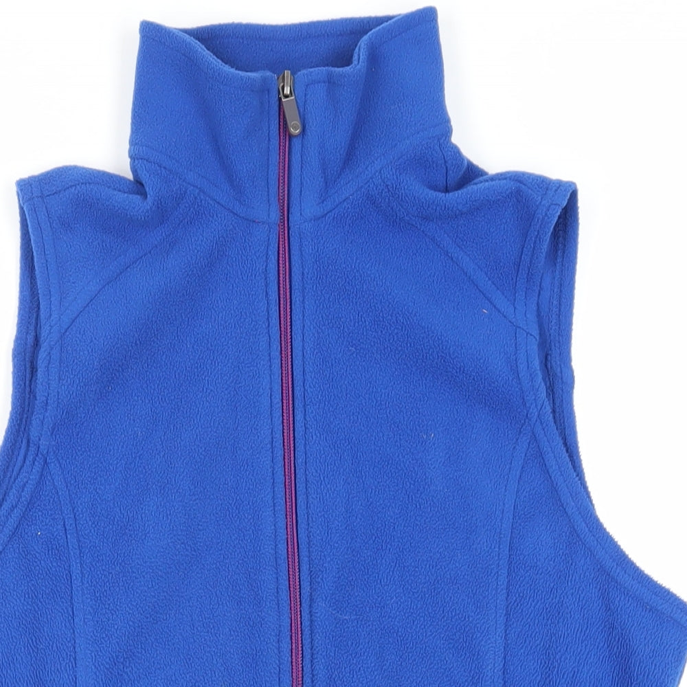 Lands' End Womens Blue Gilet Jacket Size M Zip