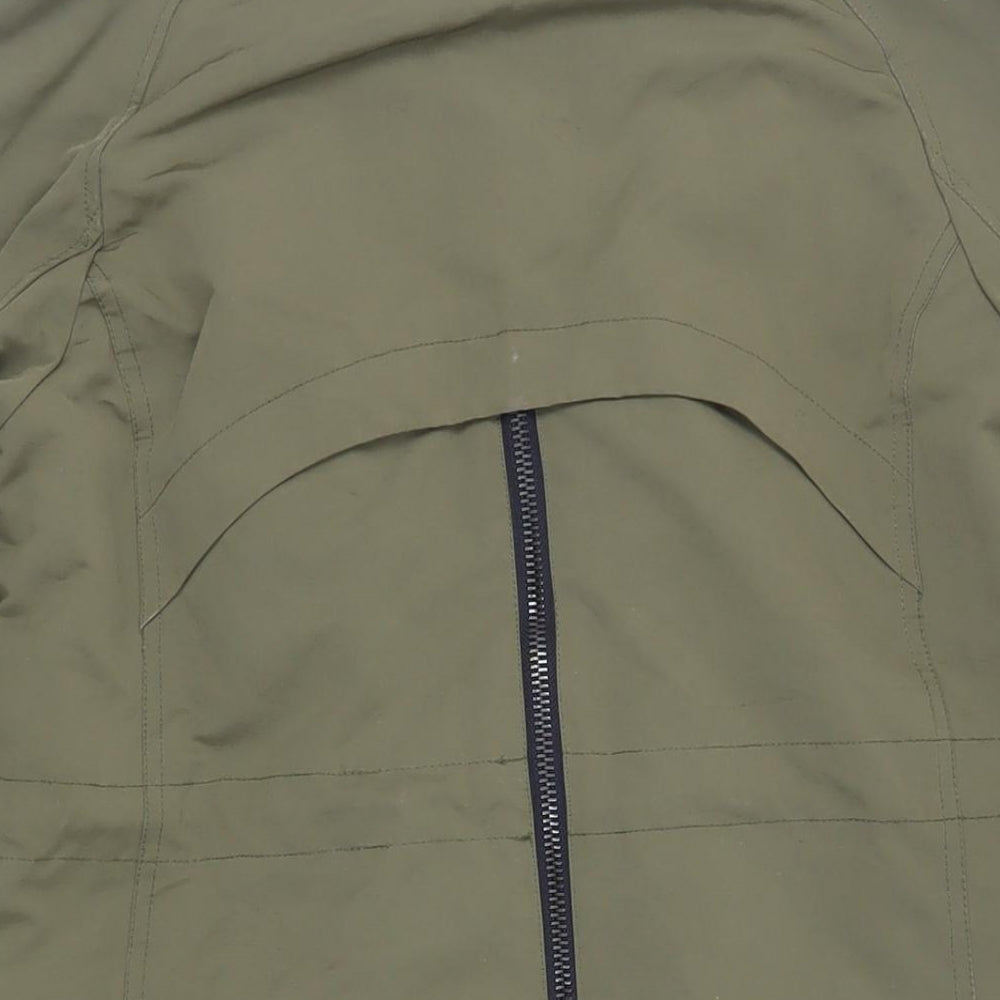 Zara Womens Green Parka Coat Size S Zip - Zipped Pockets