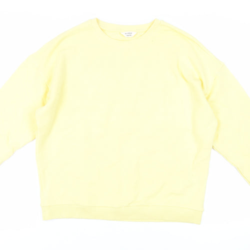 River Island Womens Yellow Cotton Pullover Sweatshirt Size S Pullover