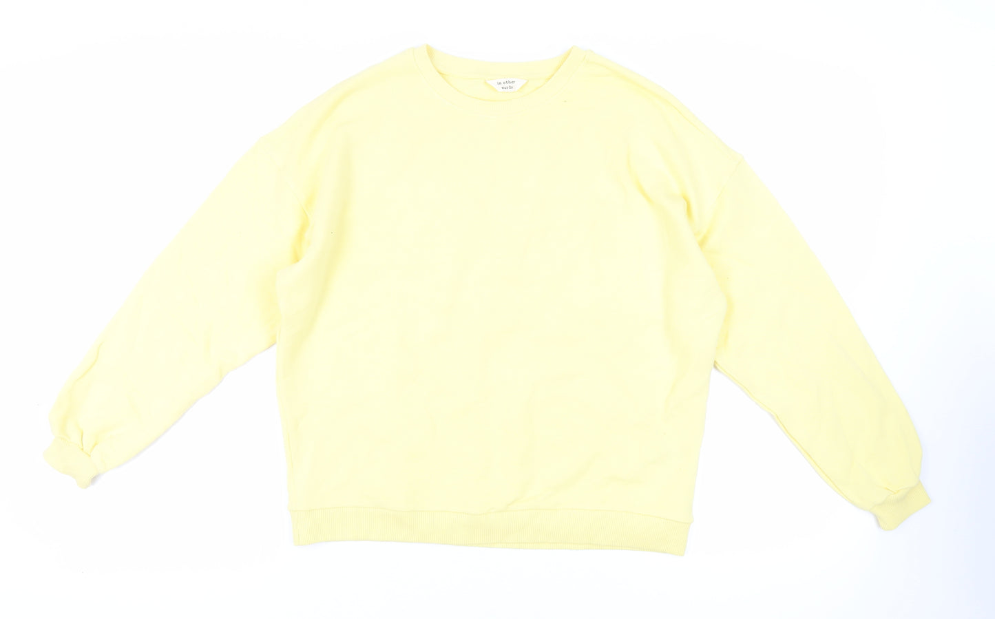 River Island Womens Yellow Cotton Pullover Sweatshirt Size S Pullover