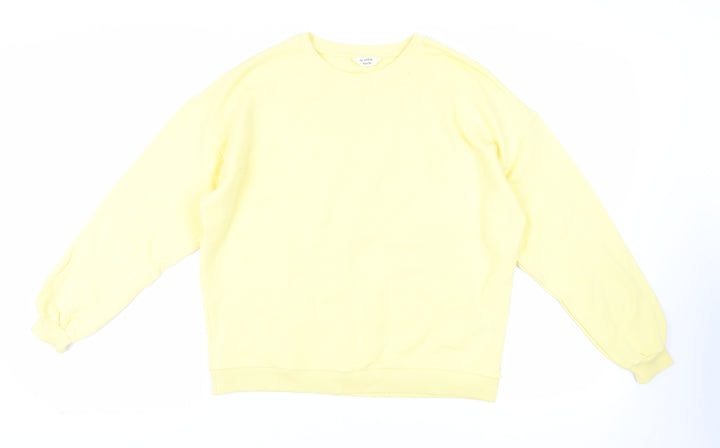 River Island Womens Yellow Cotton Pullover Sweatshirt Size S Pullover