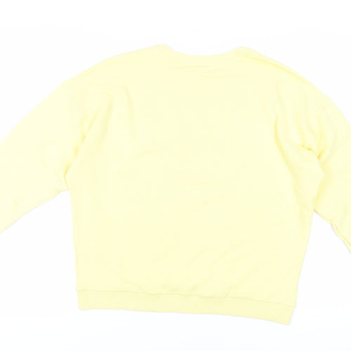 River Island Womens Yellow Cotton Pullover Sweatshirt Size S Pullover