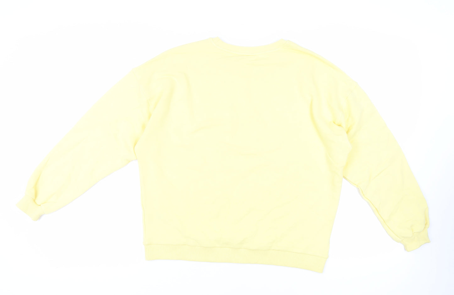 River Island Womens Yellow Cotton Pullover Sweatshirt Size S Pullover