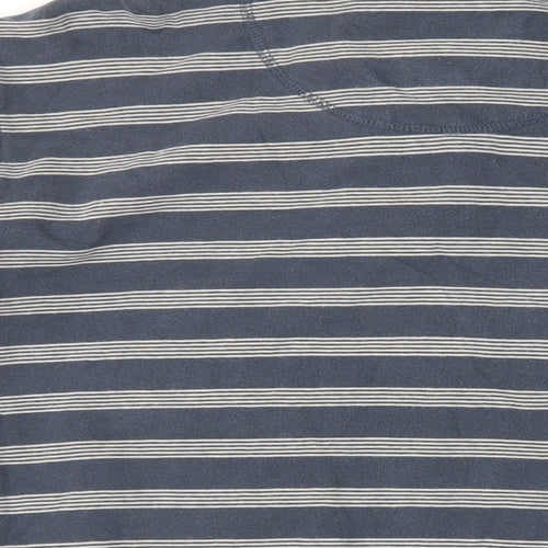 Marks and Spencer Mens Blue Striped Cotton Pullover Sweatshirt Size XL - Pockets