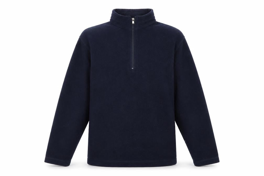 Front view of Marks & Spencer men’s blue polyester pullover sweatshirt, size M