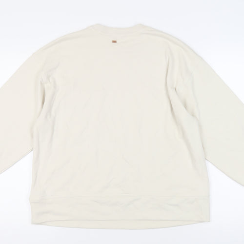 Marks and Spencer Womens Ivory Cotton Pullover Sweatshirt Size M Pullover - Pocket Detail