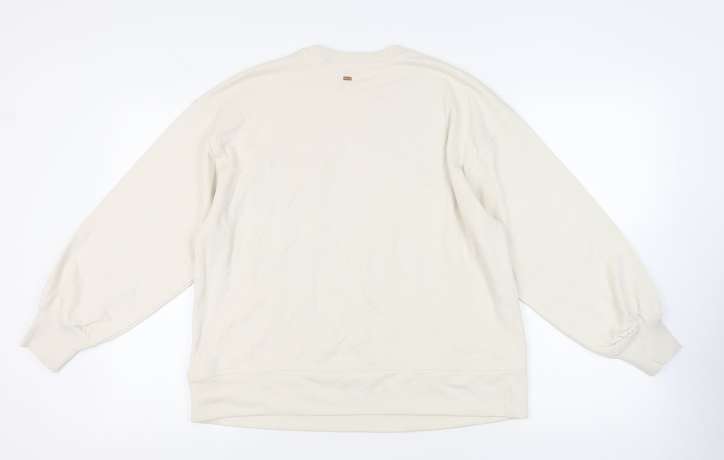 Marks and Spencer Womens Ivory Cotton Pullover Sweatshirt Size M Pullover - Pocket Detail