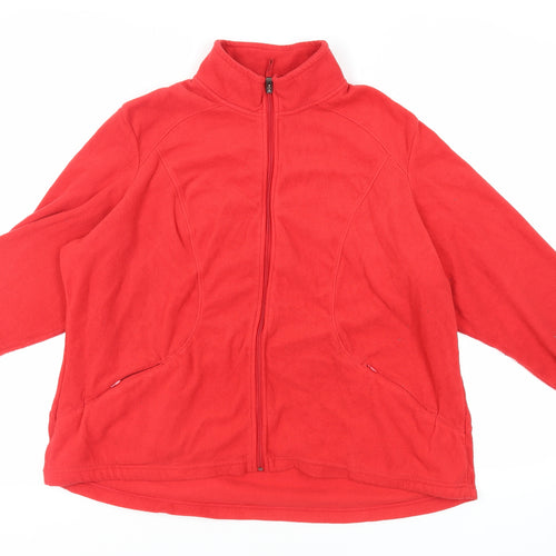 Marks and Spencer Womens Red Jacket Size 22 Zip - Zipped Pockets