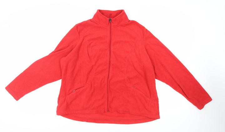 Marks and Spencer Womens Red Jacket Size 22 Zip - Zipped Pockets