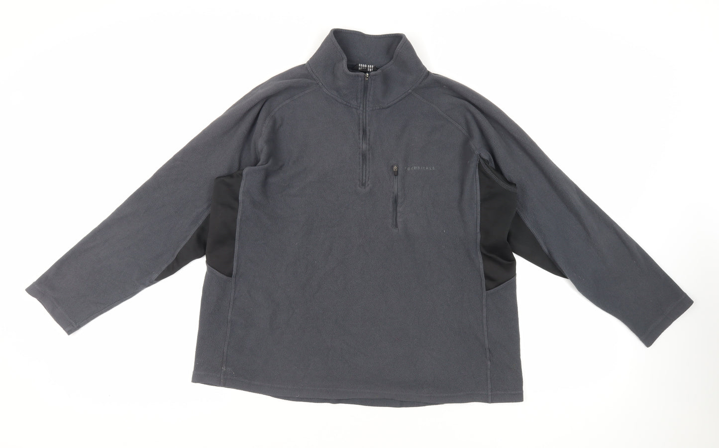 Technicals Womens Grey Polyester Pullover Sweatshirt Size L Zip - Logo